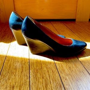 black clarks wedge heels